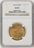 1911-D $10 Indian Eagle NGC AU58 (769135021)