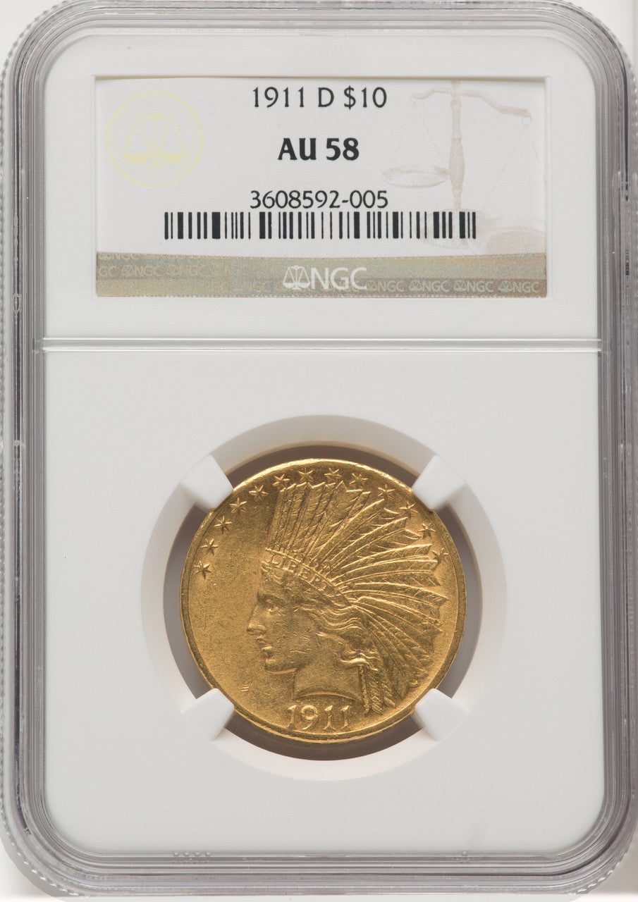 1911-D $10 Indian Eagle NGC AU58 (769135021)