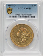 1857-O $20 Liberty Double Eagle PCGS AU50