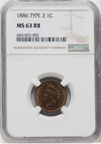 1886 1C Type Two RB Indian Cent NGC MS63 (769157002)