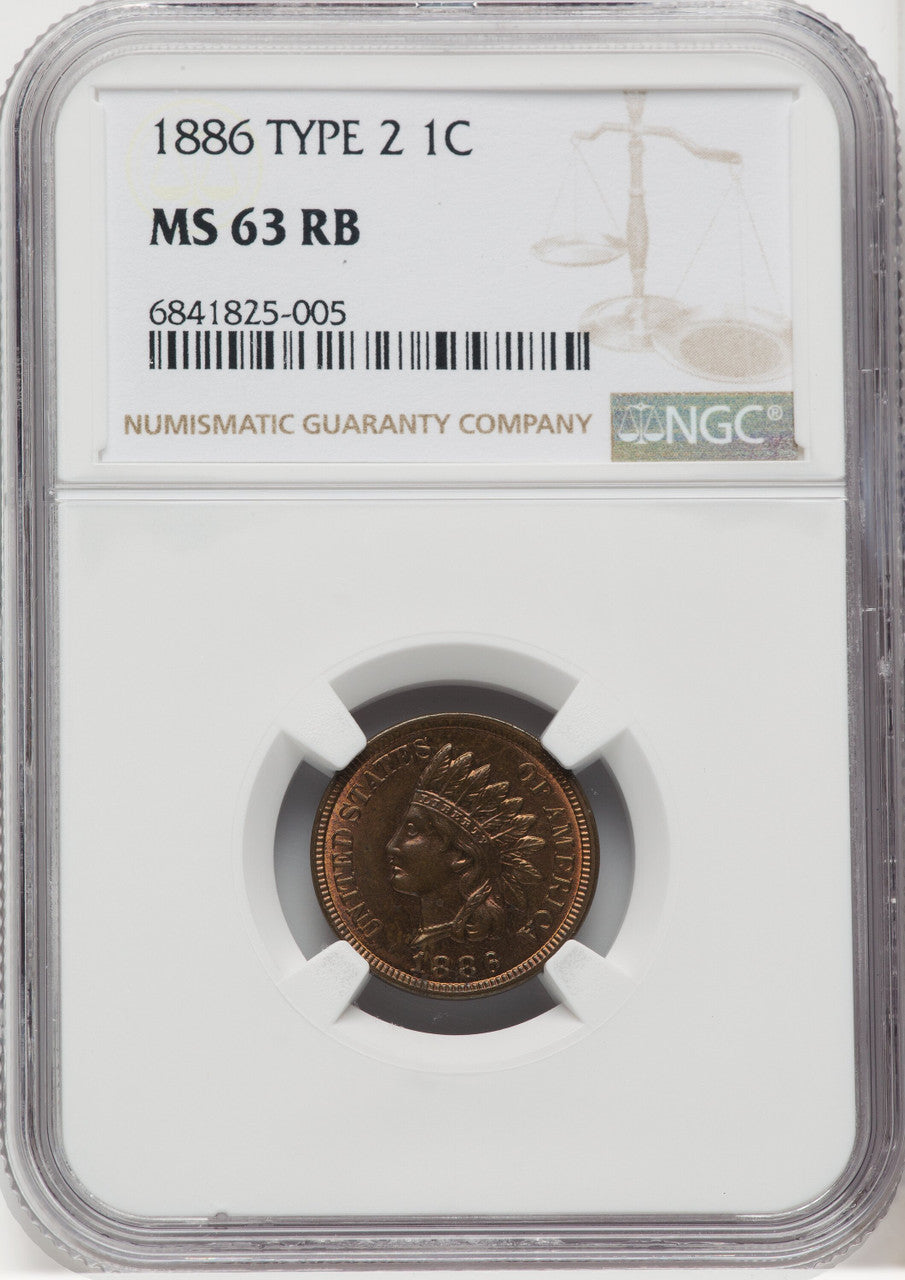 1886 1C Type Two RB Indian Cent NGC MS63 (769157002)