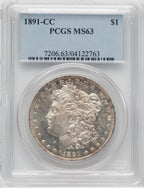 1891-CC Morgan Dollar PCGS MS63 (769159024)