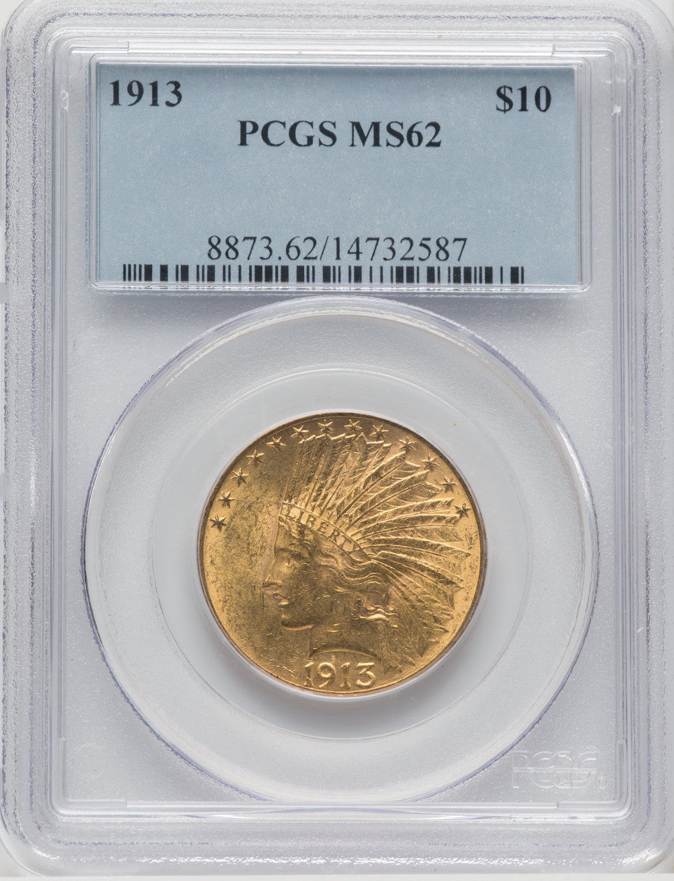 1913 $10 Indian Eagle PCGS MS62