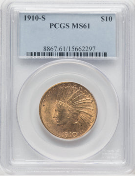 1910-S $10 Indian Eagle PCGS MS61