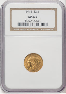 1915 $2.50 Indian Quarter Eagle NGC MS63 (769159045)