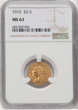 1915 $2.50 Indian Quarter Eagle NGC MS63 (769159046)