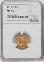1915 $2.50 Indian Quarter Eagle NGC MS63 (769159046)