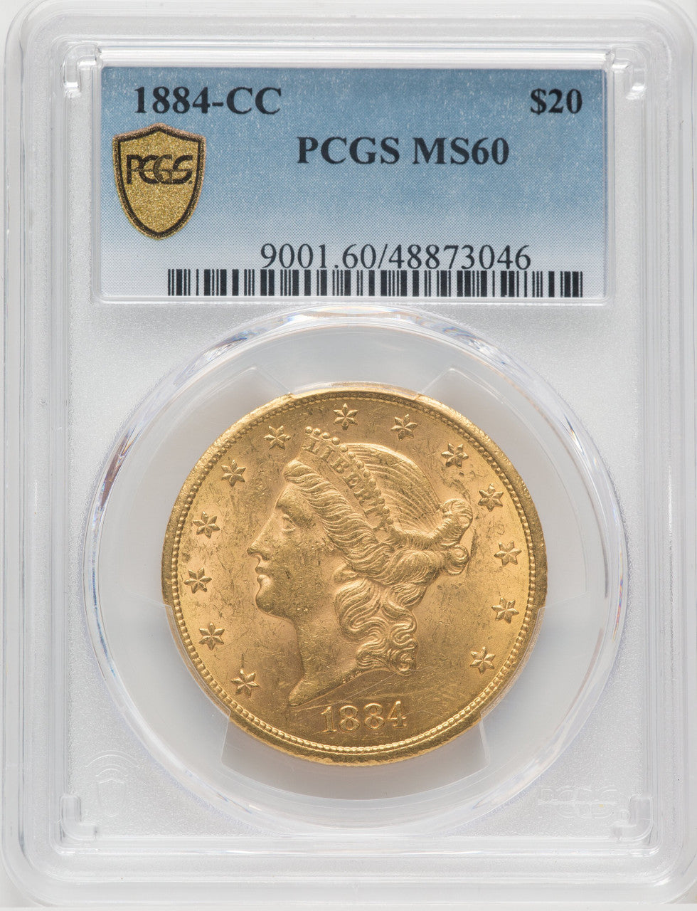 1884-CC $20 Liberty Double Eagle PCGS MS60