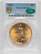 1927 $20 CAC Saint-Gaudens Double Eagle PCGS MS66+