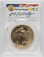 2022-W One-Ounce Burnished Gold Eagle Advanced Release PCGS SP70 Michael Reagan
