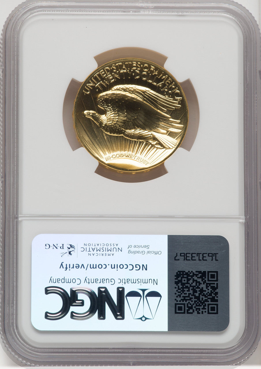 2009 $20 One-Ounce Gold Ultra High Relief Twenty Dollar Brown Label NGC MS70 (769400042)