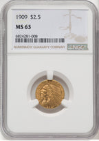 1909 $2.50 Indian Quarter Eagle NGC MS63 (769303016)