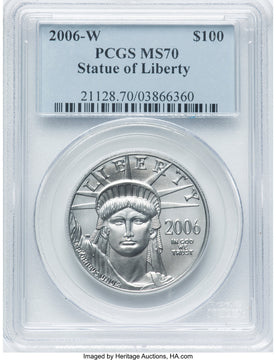 2006-W $100 One-Ounce Platinum Eagle Burnished PCGS MS70 (770569092)