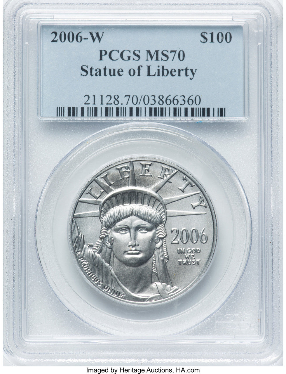 2006-W $100 One-Ounce Platinum Eagle Burnished PCGS MS70 (770569092)