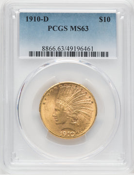 1910-D $10 Indian Eagle PCGS MS63 (173987587)