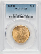 1910-D $10 Indian Eagle PCGS MS63 (173987587)