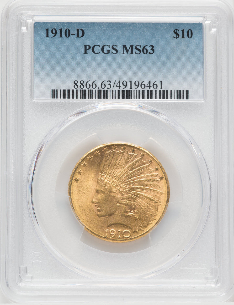 1910-D $10 Indian Eagle PCGS MS63 (173987587)