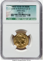 2008-W $10 Quarter-Ounce Gold Buffalo NGC MS70 (770569109)