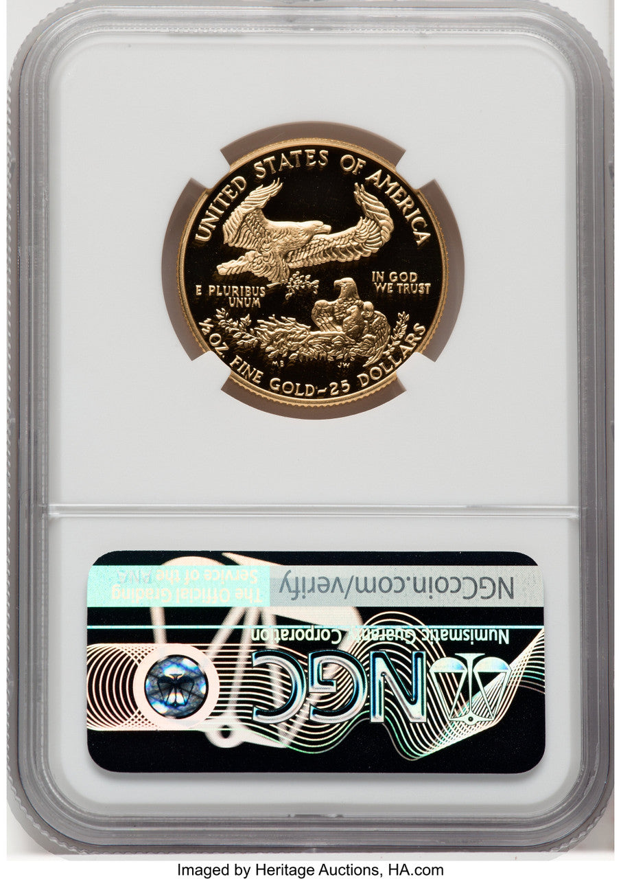 1990-P $25 Half-Ounce Gold Eagle NGC PF70 (770569043)