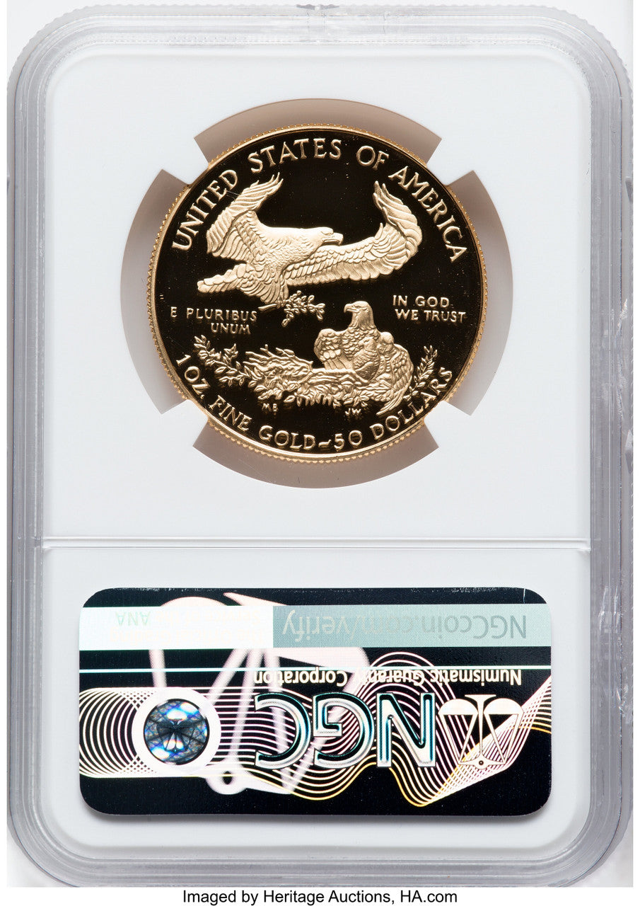 1994-W $50 One-Ounce Gold Eagle NGC PF70 Castle