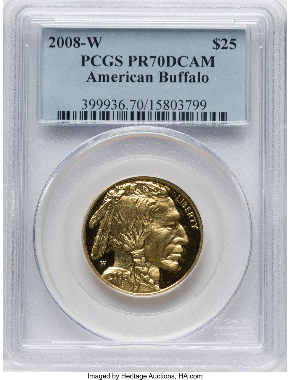 2008-W $25 Half-Ounce Gold Buffalo PCGS PR70 (770569116)
