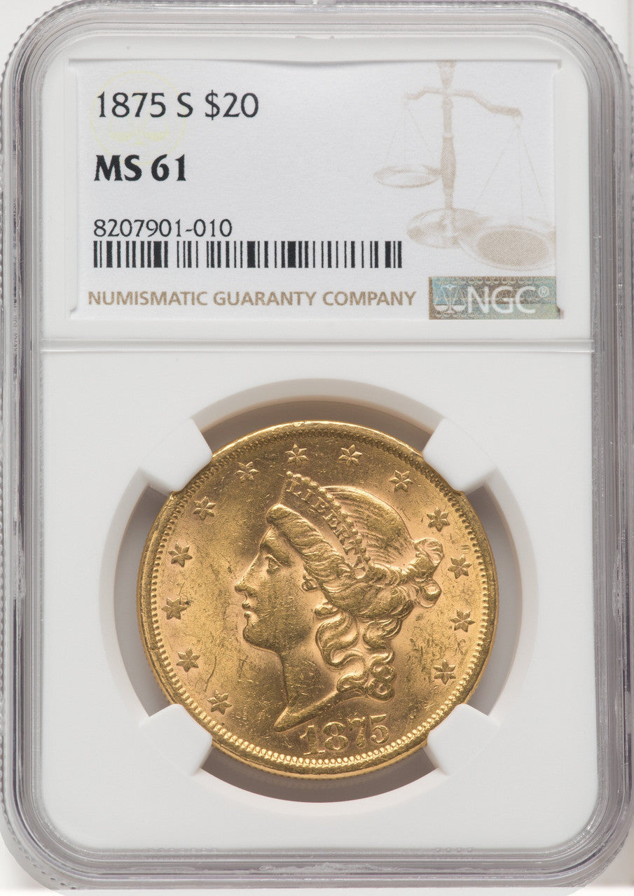 1875-S $20 Liberty Double Eagle NGC MS61 (572092001)