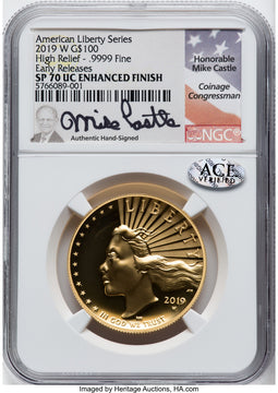 2019-W $100 High Relief Enhanced First Strike NGC MS70 (770569202)