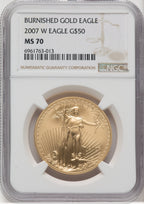 2007-W $50 One-Ounce Gold Eagle Brown Label NGC MS70 (769402001)