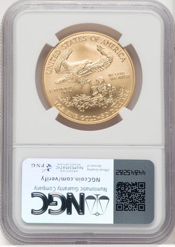 2007-W $50 One-Ounce Gold Eagle Brown Label NGC MS70 (769402001)