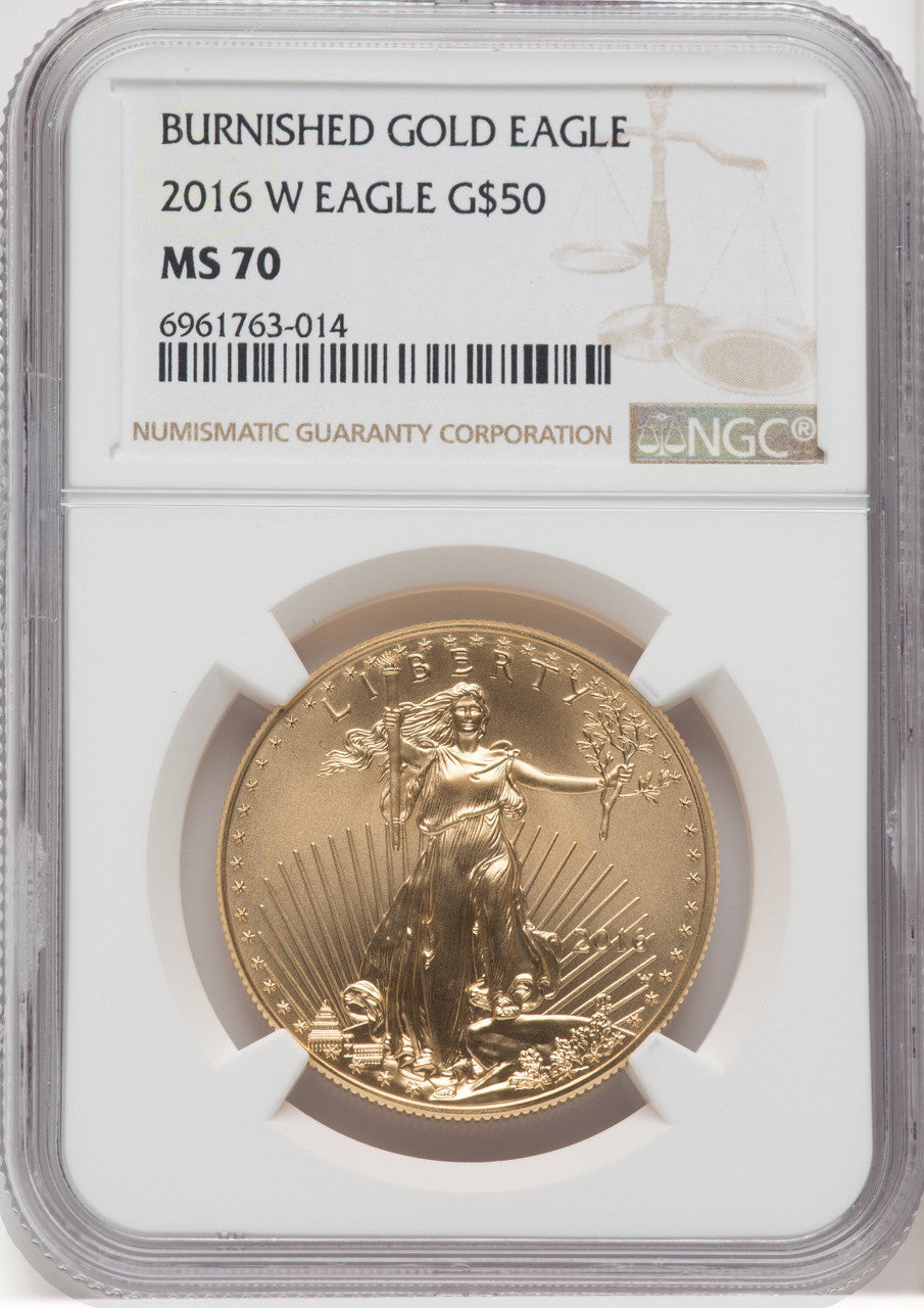 2016-W $50 One-Ounce Gold Eagle 30th Anniversary Brown Label NGC MS70