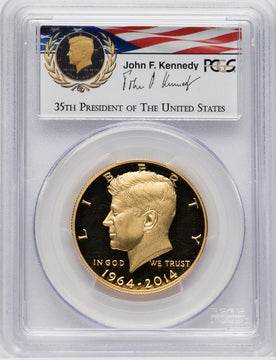 2014-W 50C Kennedy Gold 50th Anniversary First Strike Proof Kennedy Half Dollar PCGS PR70 (769457001)