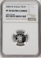 2004-W Platinum American Eagle 4-Coin Set Brown Label NGC PF70