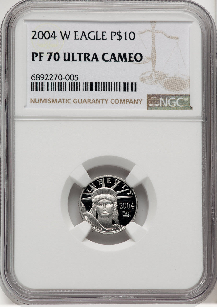 2004-W Platinum American Eagle 4-Coin Set Brown Label NGC PF70