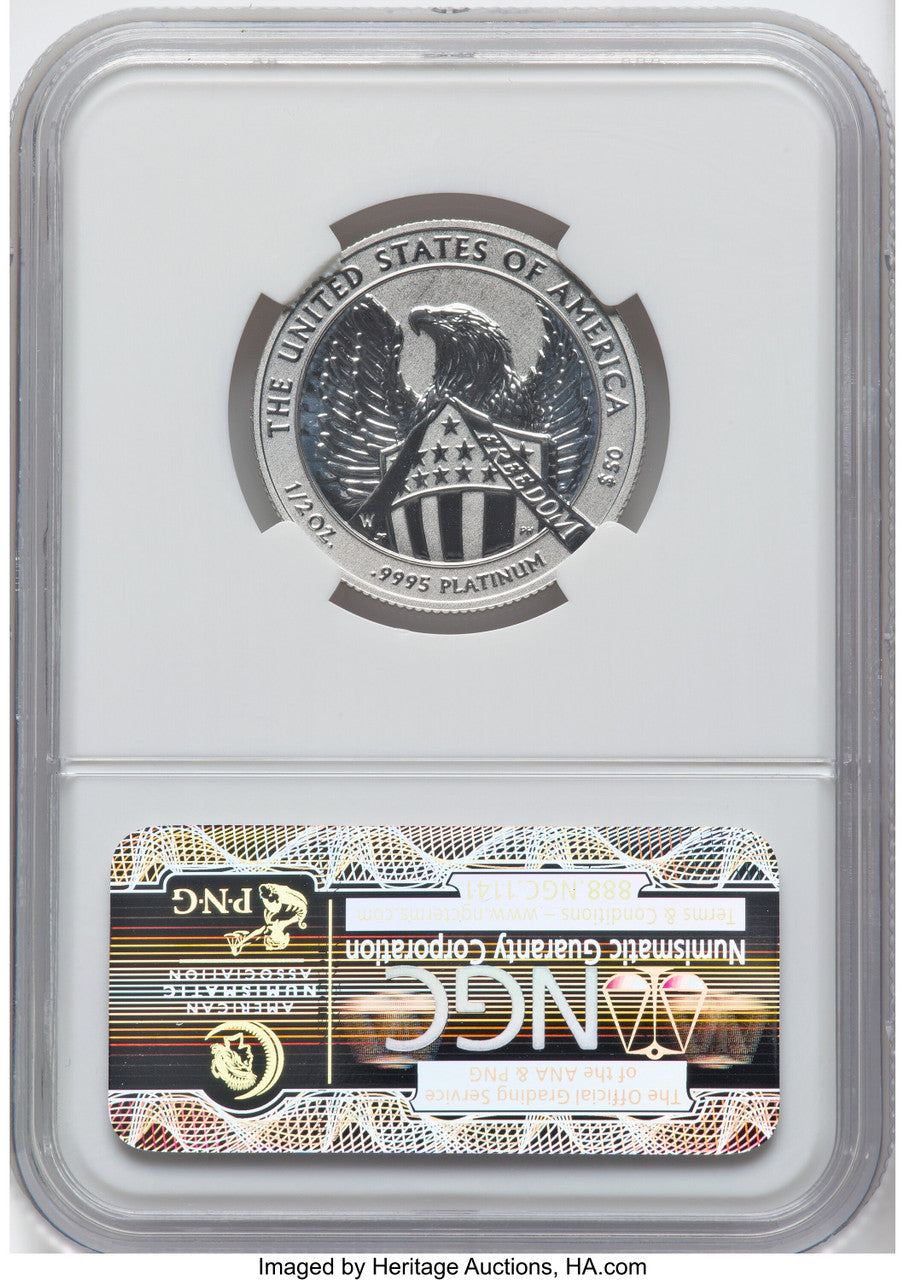 2007-W $50 Half-Ounce Platinum Reverse Proof 10th Anniversary NGC PF70