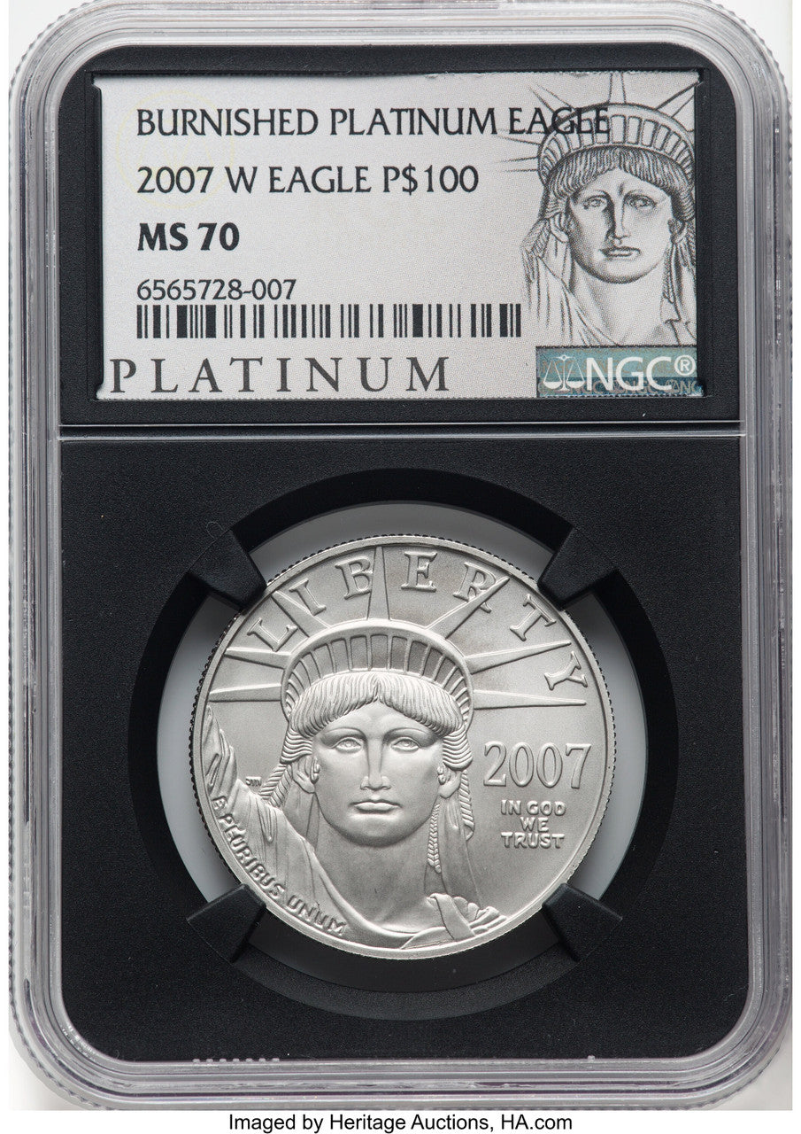 2007-W $100 One-Ounce Platinum Eagle Burnished NGC MS70 (770569104)