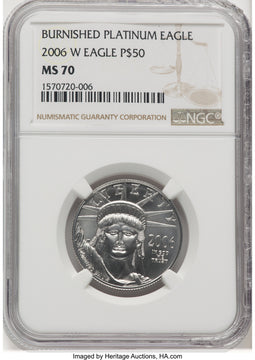 2006-W $50Half-Ounce Platinum Eagle Burnished NGC MS70 (770569090)