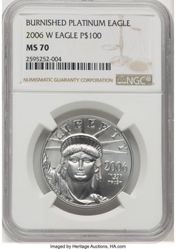 2006-W $100 One-Ounce Platinum Eagle Burnished NGC MS70
