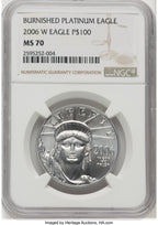 2006-W $100 One-Ounce Platinum Eagle Burnished NGC MS70