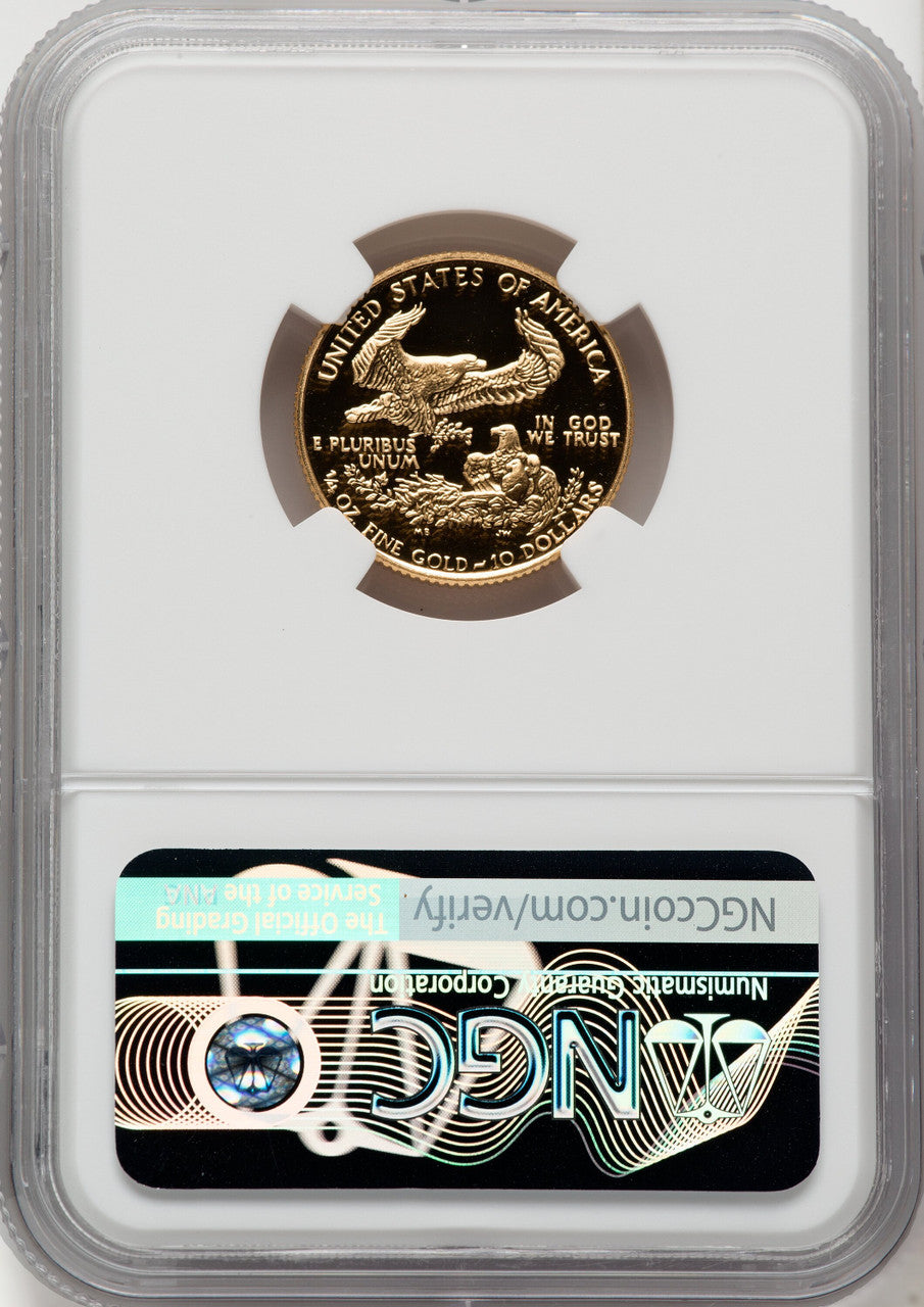 1989-P $10 Quarter-Ounce Gold Eagle Brown Label NGC PF70