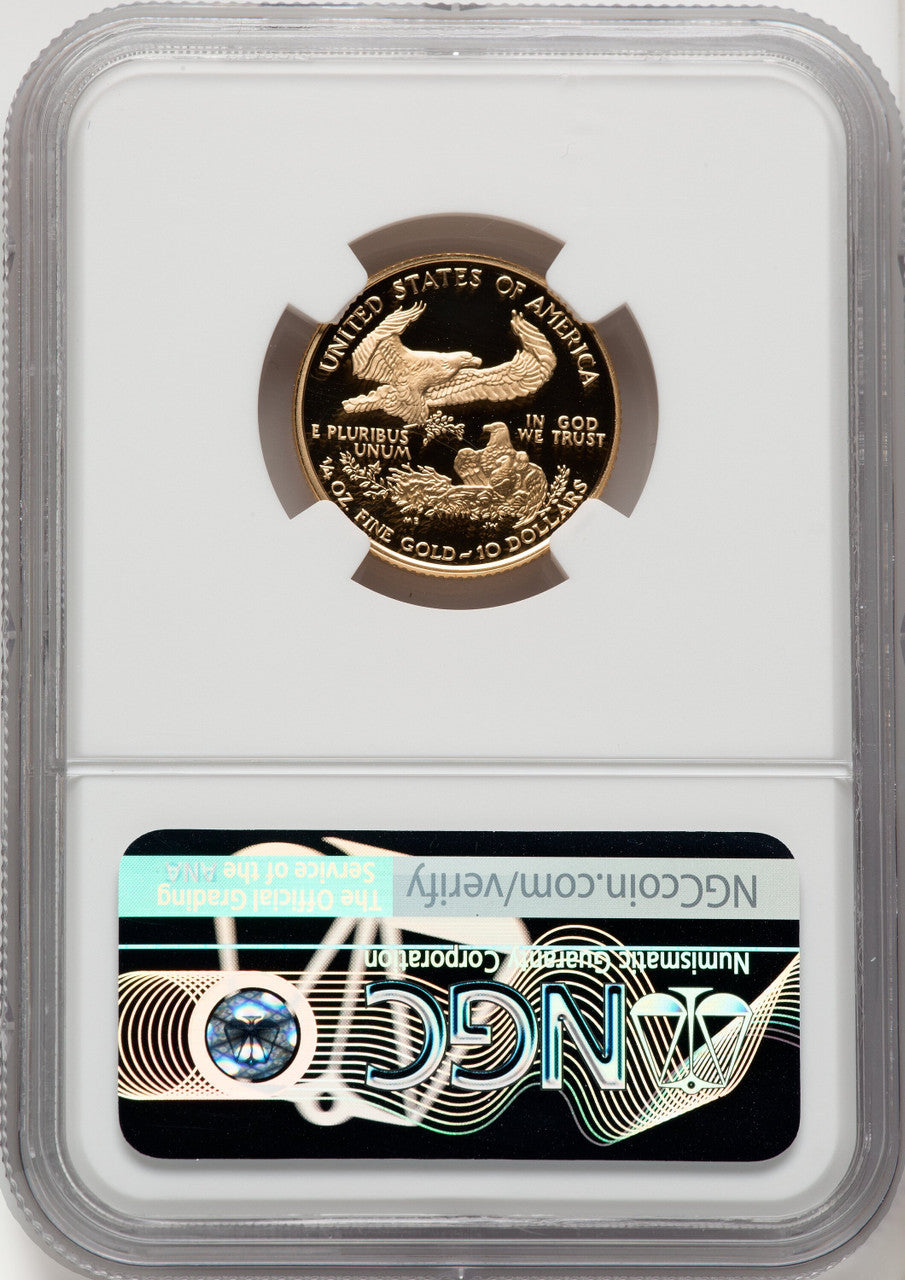 2002-W $10 Quarter-Ounce Gold Eagle Brown Label NGC PF70