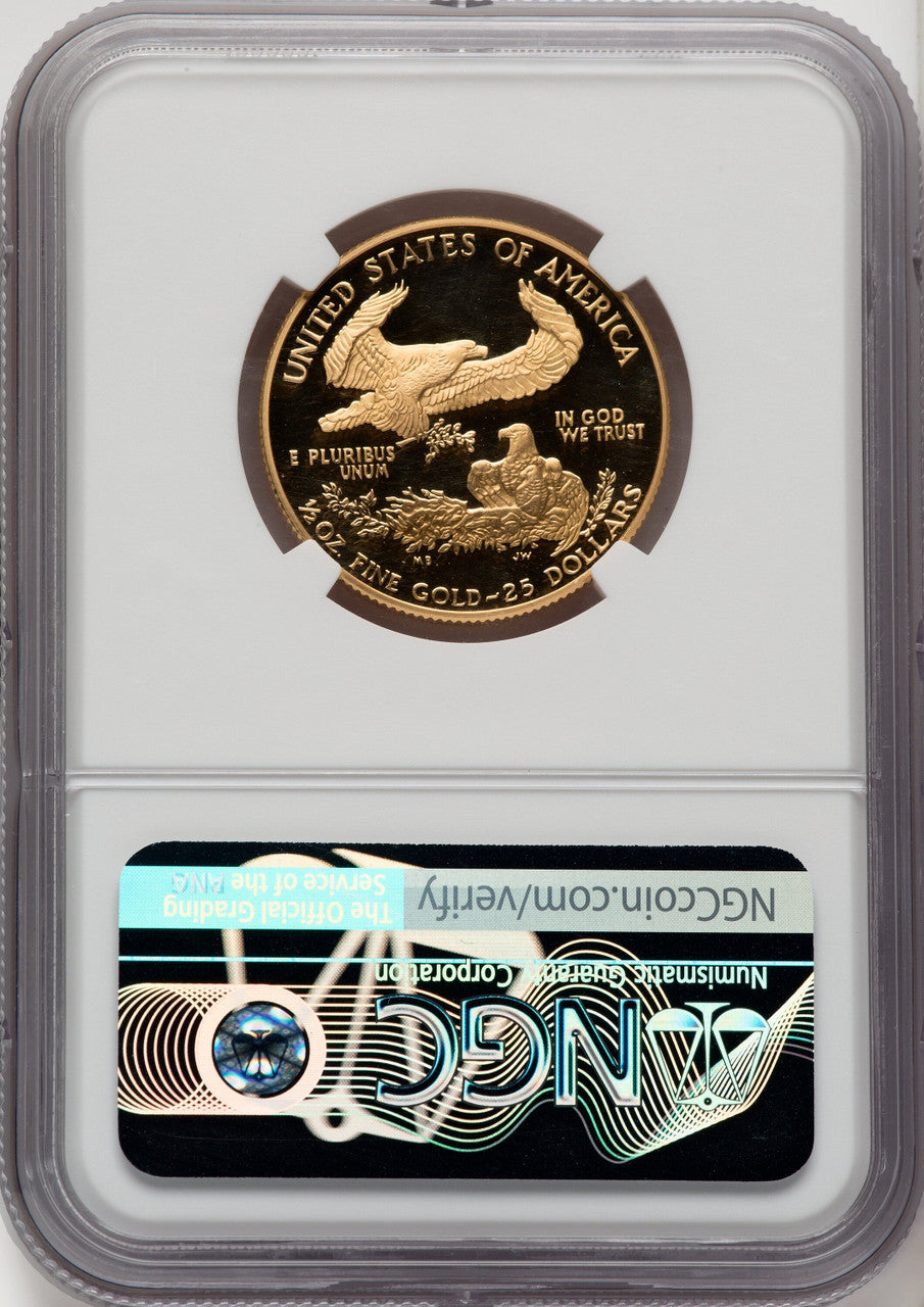 1994-W $25 Half-Ounce Gold Eagle Brown Label NGC PF70