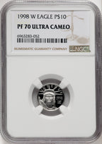 1998-W $10 Tenth-Ounce Platinum Brown Label NGC PF70 (769486001)