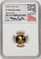 1990-P $5 Tenth-Ounce Gold Eagle Mike Castle NGC PF70