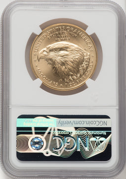 2021 One-Ounce Gold Eagle Type Two First Day of Issue FDI 1ST NGC MS70
