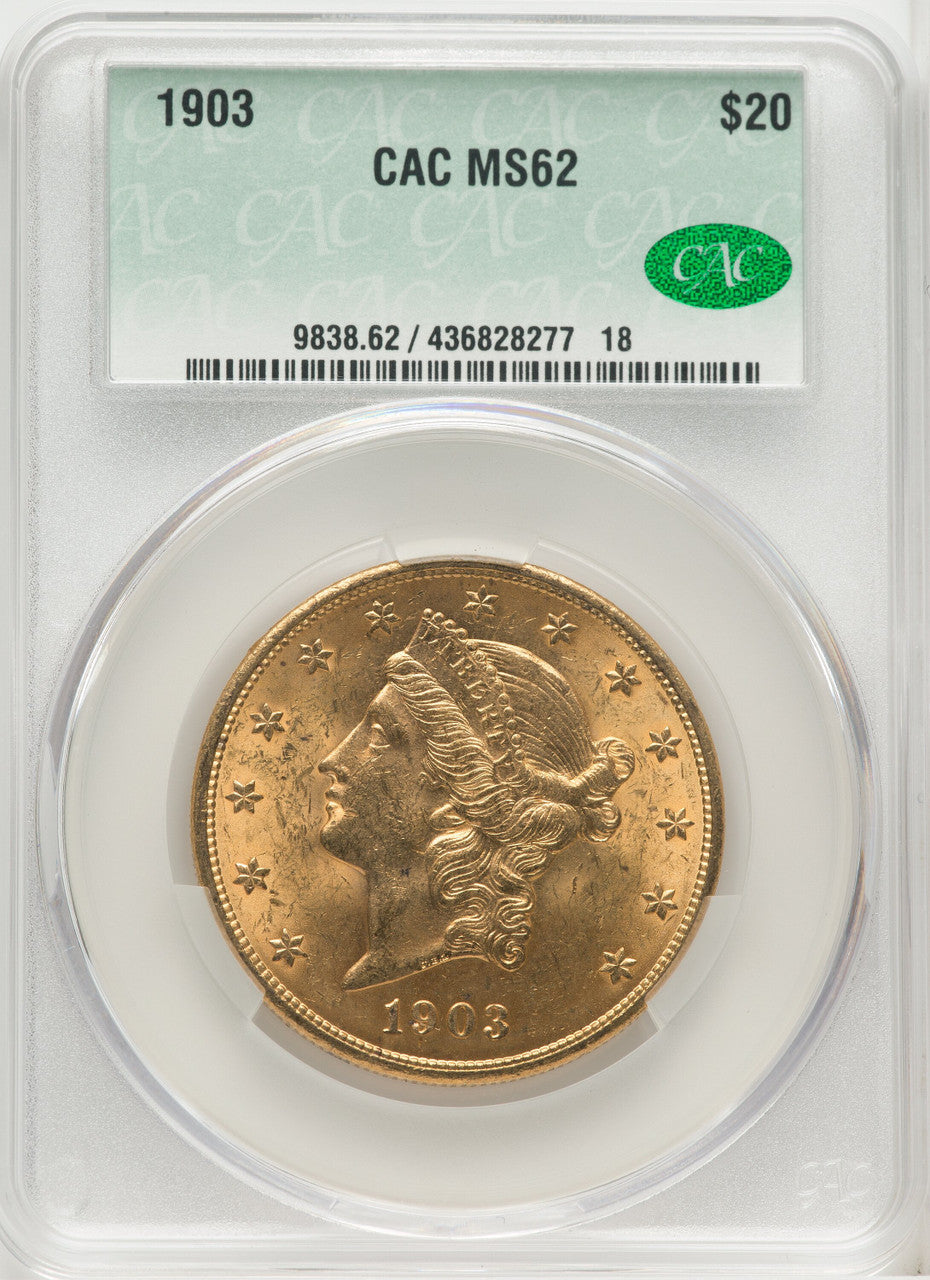1903 $20 Liberty Double Eagle CACG MS62