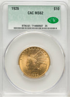 1926 $10 Indian Eagle CACG MS62