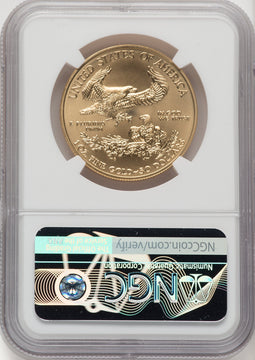 2011-W $50 One-Ounce Gold Eagle 25th Anniversary Mike Castle NGC MS70
