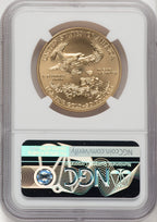 2011-W $50 One-Ounce Gold Eagle 25th Anniversary Mike Castle NGC MS70