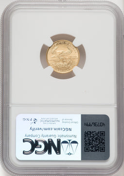 2007-W $5 Tenth-Ounce Gold Eagle Brown Label NGC MS70