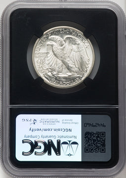 1943-D 50C Mike Castle Blk Core Franklin Series Walking Liberty Half Dollar NGC MS67 (769484009)